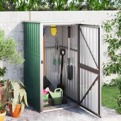 vidaXL Tool Shed Garden Outdoor Storage Shed Tool Organizer Galvanized Steel