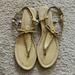 Kate Spade Shoes | Kate Spade Patent Leather Cream Sandals - Size 11 - Worn Once! | Color: Cream/Gold | Size: 11