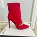 Nine West Shoes | Nib Stiletto Nine West Women’s Suede Bootie Heels | Color: Red | Size: Various