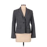 Talbots Blazer Jacket: Short Gray Print Jackets & Outerwear - Women's Size 6 Petite