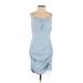 Cotton Candy LA Casual Dress: Blue Acid Wash Print Dresses - Women's Size Small