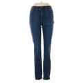 J.Crew Factory Store Jeans - Mid/Reg Rise Skinny Leg Denim: Blue Bottoms - Women's Size 26 - Dark Wash