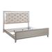 Rosdorf Park Fahtima King Tufted Standard Bed Wood & /Upholstered/Faux leather in Brown | 60 H x 79 W x 86 D in | Wayfair