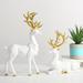 Millwood Pines 2 Piece Akasha Geometric Elk Resin Figurine Set Resin in White/Blue | 7.5 H x 4.7 W in | Wayfair 1CA9F3279316484DA33BD46F03E35A3C