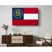 Red Barrel Studio® Georgia State Flag - Wrapped Canvas Graphic Art Canvas in Blue/Red/Yellow | 16 H x 24 W x 1 D in | Wayfair