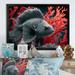 Dovecove Tropical Fish in a Red Deep Sea - Print on Canvas Canvas, Cotton in Gray/Red/Yellow | 12 H x 20 W x 1 D in | Wayfair