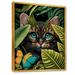 Bay Isle Home™ Cute Cat w/ Butterfly In Jungle Bushes I - Animals Cat Canvas Wall Art Metal in Blue/Gray/Green | 32 H x 24 W x 1 D in | Wayfair