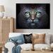 Bungalow Rose Luminous Blue Space Cat w/ Blue Eyes II - Animals Cat Canvas Wall Art Metal in Black/Blue/Brown | 24 H x 32 W x 1 D in | Wayfair