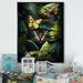 Bay Isle Home™ Cute Cat w/ Butterfly In Jungle Bushes III - Animals Cat Canvas Wall Art Metal in Blue/Gray/Green | 32 H x 16 W x 1 D in | Wayfair