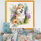Red Barrel Studio® Cute Little Corgi Dog - Print on Canvas in Brown/White | 16 H x 16 W x 1 D in | Wayfair A2AD834356F84C83BEBB15703A1188F5