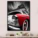 Astoria Grand Vintage Car by the Paris Eiffel Tower - Print on Canvas Canvas, Cotton in Black/Gray/Red | 20 H x 12 W x 1 D in | Wayfair