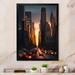 Latitude Run® Empire State Building Tilt Shift in the Night Lights VI - Print on Canvas Metal in Black/Orange | 40 H x 30 W x 1.5 D in | Wayfair