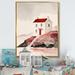 Red Barrel Studio® White House w/ Red Roof by the Waterside - Print on Canvas Metal in Red/White | 32 H x 16 W x 1 D in | Wayfair