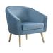 Armchair - Mercer41 Sullins 27.6 inches Wide Velvet Armchair Wood/Velvet in Blue/Brown/Yellow | 32.5 H x 27.6 W x 26.4 D in | Wayfair