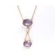 Antique Ciro 9Ct Gold, Amethyst & Pearl Drop Necklace | Edwardian Negligee Lavalier