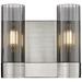 Empire 9.5" High 2 Light Satin Nickel Sconce With Smoke Shade