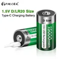 PALO-Batterie aste 100% originale 1.5V taille D type C chargement USB D R20 LR20 Eddie ion