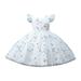 Girl S Dress Pageant Party Long Princess Flower Wedding Gown Round Neck Loose Flying Sleeve A Line 1-8 Y Dress