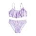 B91xZ Toddler Swimsuits for Girls Toddler Baby Girl s 2 Piece Swimsuits Bikini Bathing Suit Briefs Girls Bikini Beach Swimwear Purple Sizes 6-7 Years