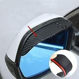 2PCS Car Rear View Mirror Rain Cover Sun Visor Eyebrow Carbon Fiber Side View Mirror Rain Guard Auto Exterior Accessories Universal black