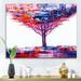 DESIGN ART Designart Colorful Abstract Tree Impressionist On A White Modern Canvas Wall Art Print 32 in. wide x 24 in. high