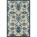 Ox Bay Carrabelle 3 x 5 Off-White Navy and Blue Damask and Floral Outdoor Rug