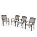 Phi Villa Set of 4 Patio Dining Chairs Made from Sturdy Alu Frame and Breathable Textilene Sling Fabric Stackable