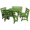 Kunkle Holdings LLC Square Picnic Dining Table and Bench Set Pine 43 Lime Green