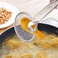 SDJMa Stainless Steel Fine Mesh Strainer Tongs Oil Filter Spoon 2 in 1 Oil Skimmer Colander with Clip for Filter Oil-frying Multi-functional BBQ Filter Clamp Strainer Kitchen Tools