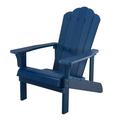 Folding Adirondack Chair Weather Resistant & Durable Garden Adirondack Chair Wood Outdoor Fire Pit Lounge Chair for Patio Deck Yard Lawn and Garden Seating Easy Assembl Blue