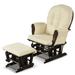 Outdoor Wood Chaise Lounge Chair Patio Recliner with Adjustable Back Beige