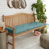 Mozaic Company Blue Tropical Corded Indoor/ Outdoor Bench Cushion 57 in x 16 in x 2 in