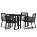 vidaXL Patio Dining Set Black Garden Outdoor Seating 3/5/7/9 Piece Multi Sizes