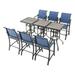 Patio Festival Metal 9-Piece Outdoor Dining Set in Black & Blue