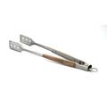 Outset Jackson Acacia Wood Locking Tongs for BBQ Grill Stainless Steel