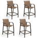Crestlive Products Brown Outdoor Aluminum Counter Height Bar Stools Set of 4