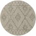 Hauteloom Marwood Outdoor Area Rug - Outside Porch Patio Rug Carpet - Waterproof Rug - Southwestern Tribal Farmhouse - Black Grey - 5 3 Round