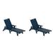 Polytrends Laguna 78 Poly Weather-Resistant Outdoor Chaise Lounge (Set of 2) Navy Blue