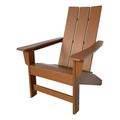 Shine Company Modern Resin All-Weather Patio Porch Adirondack Chair in Brown