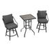 Patio Festival Fabric 3-Piece Outdoor Bistro Set in Black/Gray