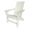 Shine Company Modern Resin All-Weather Patio Porch Adirondack Chair in White