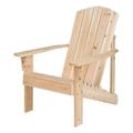 Shine Company Traditional Cedar Wood Patio Firepit Adirondack Chair in Beige