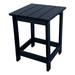 Shine Company Adirondack Indoor/Outdoor Square Resin End Table in Black