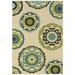 Ivory Indigo and Lime Medallion Disc Indoor Outdoor Rug 3 x 5 3 x 5 Rectangle