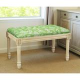 123 Creations Jade Green Canton Garden Bench with Antique White Finish