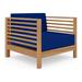 Sylvie Teak Outdoor Club Chair with True Blue Cushion