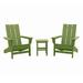 DuroGreen Aria Adirondack Chair Set Made With All-Weather Tangentwood 2 Chairs 1 Side Table Oversized High End Patio Furniture for Porch Lawn Deck No Maintenance Made in the USA Lime Green