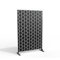 Black Metal Free Standing Outdoor Privacy Screen for Patio Garden 03 Black