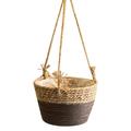 Hanging Planter Basket Set Handmade of Seagrass Round Planter Pots Decor Natural Plant Basket with Plastic Liner for Plant for Garden Outdoor Indoor Balcony Patio Home Decor