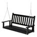 Shine Company Hardwood Patio Porch Swing with Hanging Chains in Black